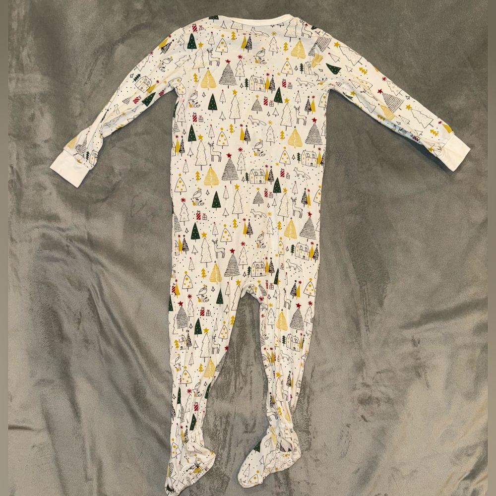 Magnetic Me Silent Night Christmas Print Footie Pajamas Bamboo Blend 12-18 mo - Picture 2 of 4